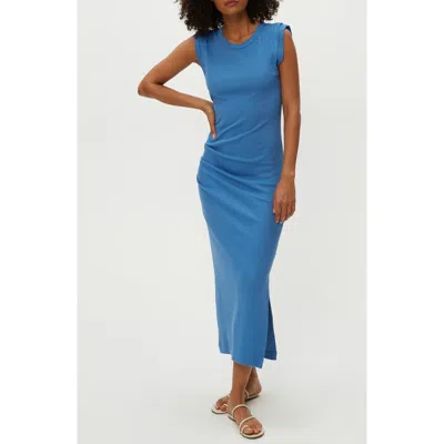 Michael Stars Calliope Power Shoulder Maxi Dress In Ocean