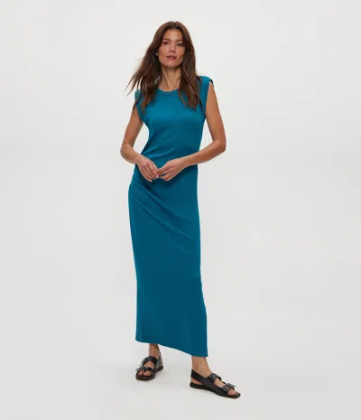 Michael Stars Calliope Power Shoulder Maxi Dress In Green
