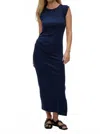 Michael Stars Calliope Power Shoulder Maxi Dress In Nocturnal In Blue