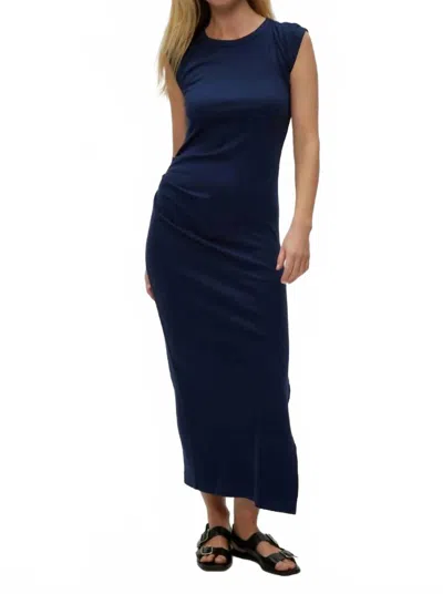 MICHAEL STARS CALLIOPE POWER SHOULDER MAXI DRESS IN NOCTURNAL