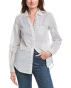 Michael Stars Beau Button Down Shirt In Navy In White