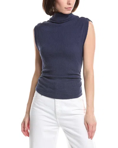 Michael Stars Campbell Ruched Mock Neck T-shirt In Multi