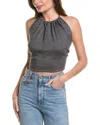 Michael Stars Pina Ribbed Halter Tank In Grey