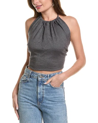 Michael Stars Pina Ribbed Halter Tank In Heather Grey