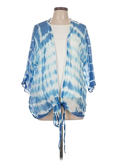 Pre-owned Michael Stars Cardigan Sweater In Blue
