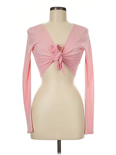 Pre-owned Michael Stars Cardigan Sweater In Pink