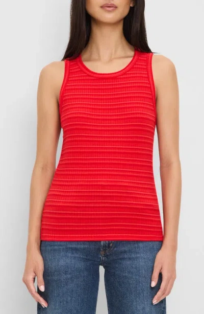 Michael Stars Carolie Ribbed Tank In Red