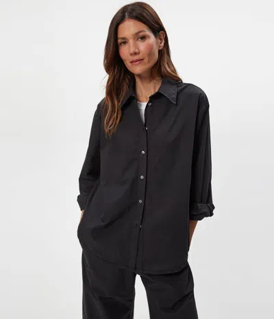 Michael Stars Carson Button Down Shirt In Black