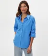 Michael Stars Carson Button Down Shirt In Blue
