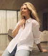 Michael Stars Carson Button Down Shirt In White