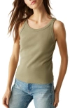 Michael Stars Cassie Binded Cotton Tank In Olive