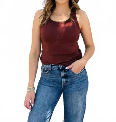 Michael Stars Cassie Cotton Tank In Espresso In Brown