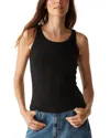 Michael Stars Cassie Binded Cotton Tank In Black