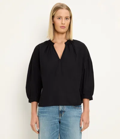 Michael Stars Cate 3/4 Sleeve Top In Black