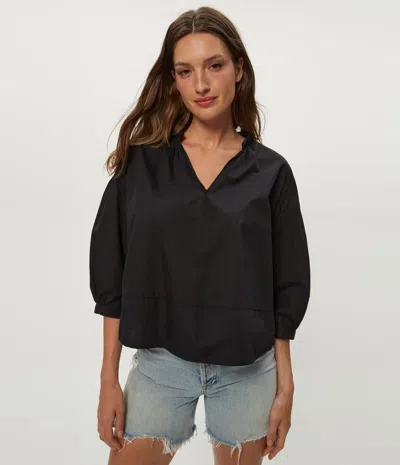 Michael Stars Cate 3/4 Sleeve Top In Black