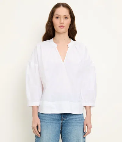 Michael Stars Cate 3/4 Sleeve Top In White