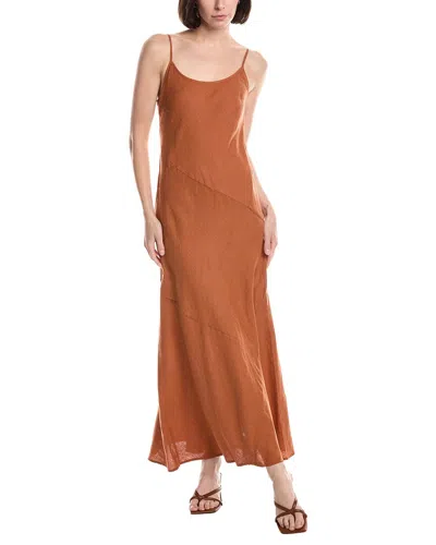 Michael Stars Cecily Patchwork Linen Midi Dress In Brown