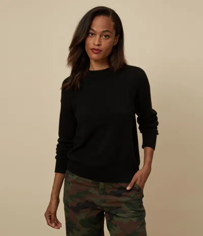 Michael Stars Celeste Crew Neck Cashmere Sweater In Black