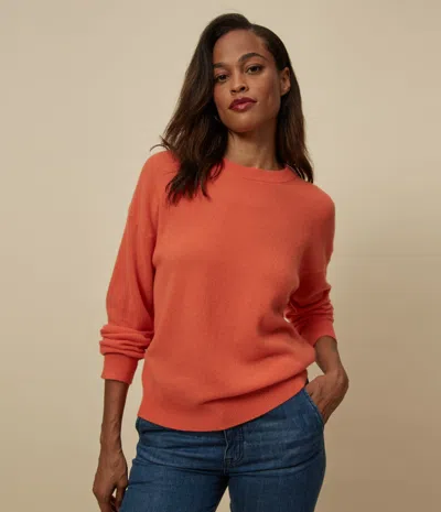 Michael Stars Celeste Crew Neck Cashmere Sweater In Flame