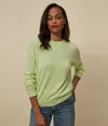 Michael Stars Celeste Crew Neck Cashmere Sweater In Key Lime
