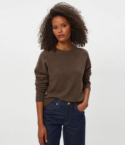 Michael Stars Celeste Crewneck Cashmere Sweater In Brown
