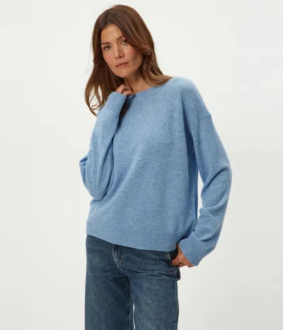 Michael Stars Celeste Crewneck Cashmere Sweater In Blue