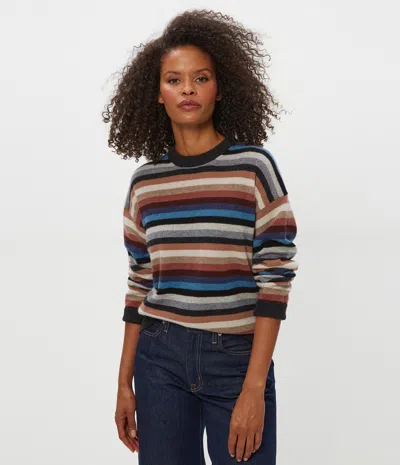 Michael Stars Celeste Striped Crewneck Cashmere Sweater In Multi