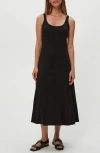 Michael Stars Celine Rib Midi Dress In Black