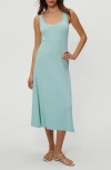 Michael Stars Celine Rib Midi Dress In Blue