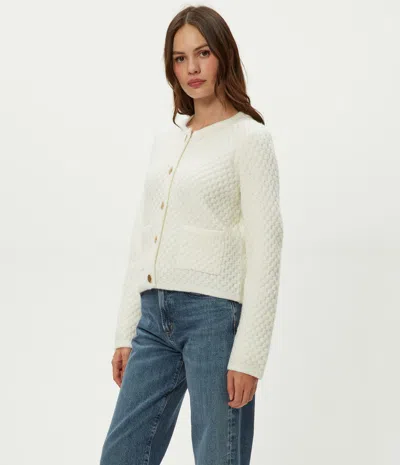 Michael Stars Cera Honeycomb Cardigan In Ivory In Multi