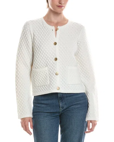Michael Stars Cera Honeycomb Stitch Cardigan In White