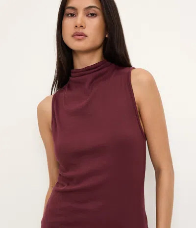 Michael Stars Chiara Drape Neck Tank In Brown