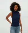 Michael Stars Chiara Drape Neck Tank In Nocturnal