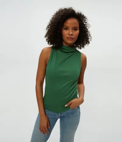 Michael Stars Chiara Drape Neck Tank In Palm