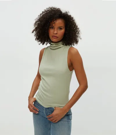 Michael Stars Chiara Drape Neck Tank In Seacrest