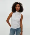 Michael Stars Chiara Drape Neck Tank In White