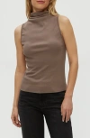 Michael Stars Anita Mock Neck Tank In Java In Brown