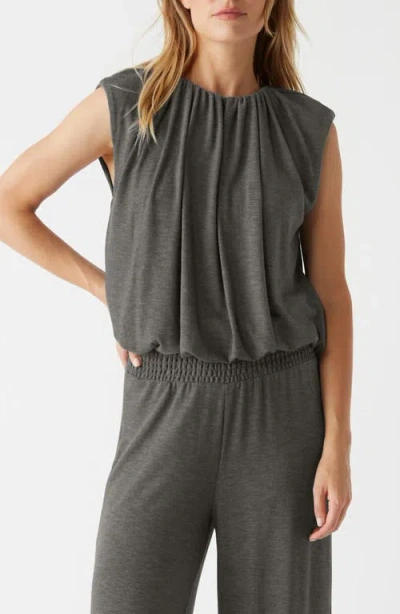 Michael Stars Cindy Bubble Hem Top In Charcoal