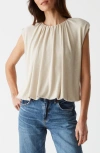 Michael Stars Cindy Bubble Hem Top In Oatmeal