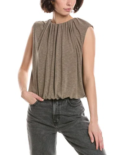 Michael Stars Cindy Bubble Top In Brown