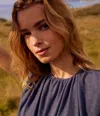 Michael Stars Cindy Bubble Top In Heather Nocturnal