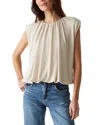 Michael Stars Cindy Bubble Hem Top In Oatmeal
