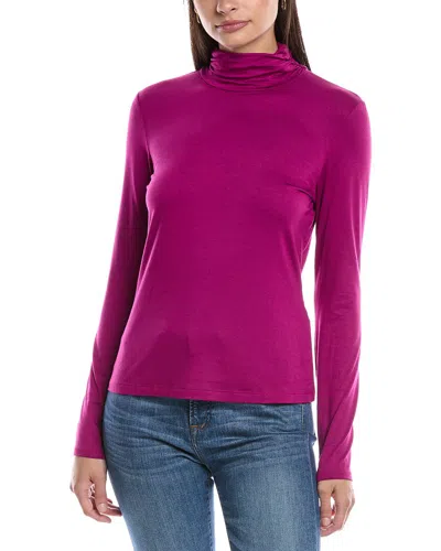 Michael Stars Clara Ruched Turtleneck Top In Purple