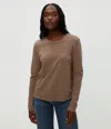Michael Stars Clarissa Long Sleeve Tee In Cobblestone