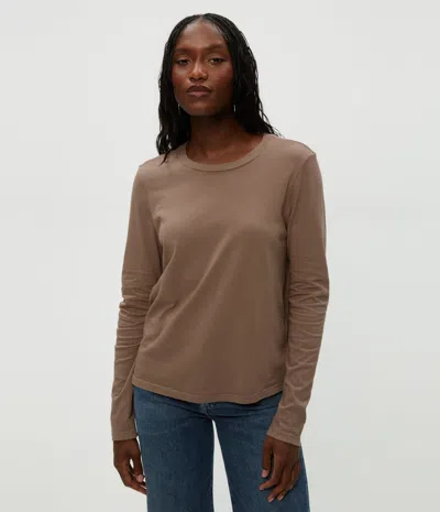 Michael Stars Clarissa Long Sleeve Tee In Cobblestone