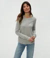 Michael Stars Clarissa Long Sleeve Tee In Heather Grey