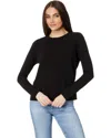 Michael Stars Clarissa T-shirt Womens Black Cotton Long Sleeve Ddr093 In Black