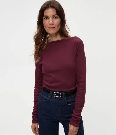 Michael Stars Clarke Ruched Tee In Beetroot