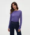 Michael Stars Clarke Ruched Tee In Moonlit