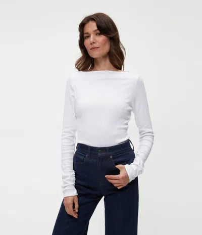 Michael Stars Clarke Ruched Tee In White